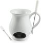 INDULGE 4 PC FONDUE MUG SET/WHITE